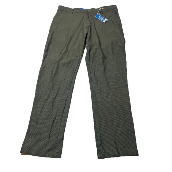 NEW Twillory Performance Pants Mens 34x32 Green Technical Fabric Tailored Fit